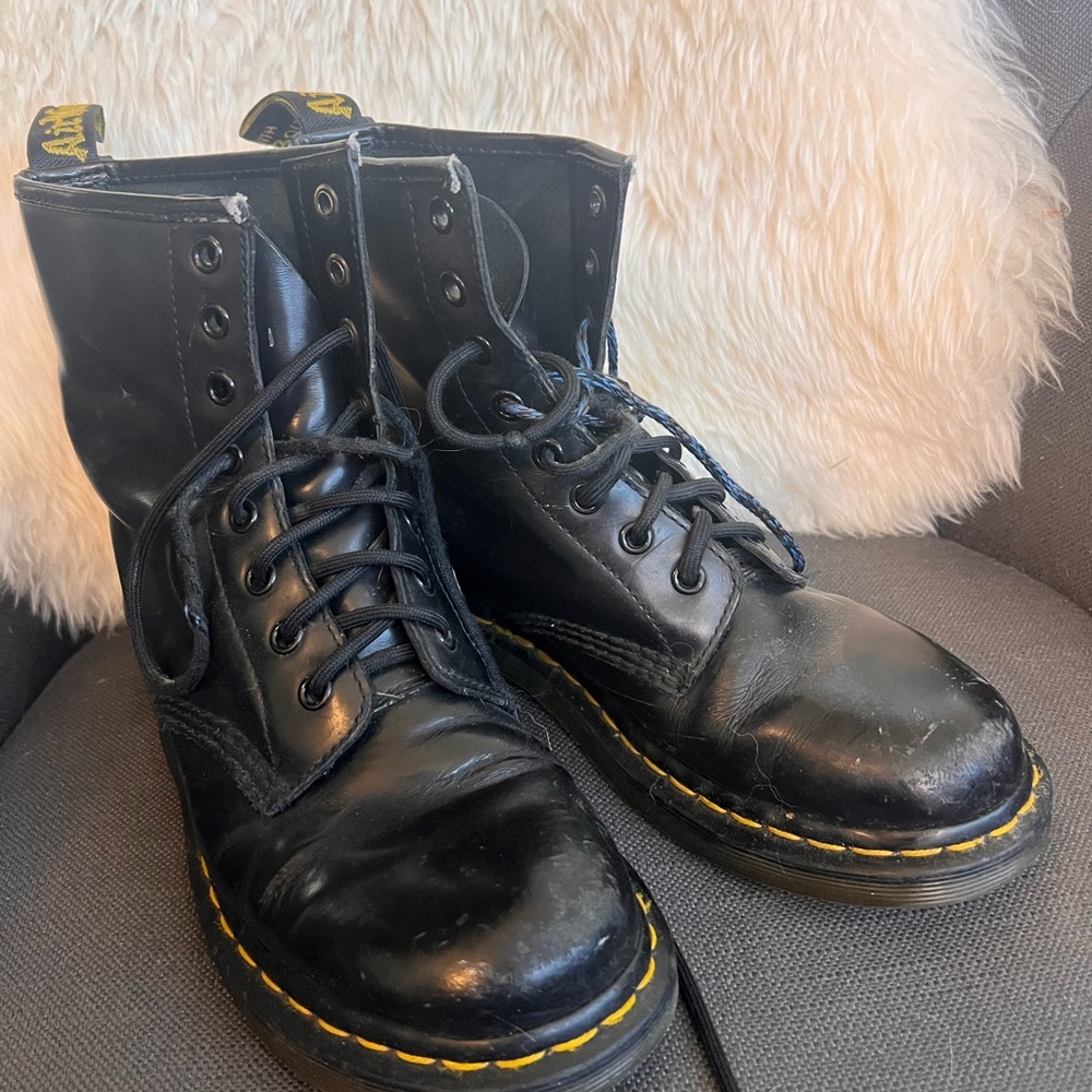 Dr. Martens Shiny Black Combat Boots